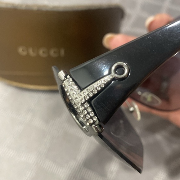 NWOT designer Gucci black and crystal sunglasses with silver accents - Picture 7 of 8